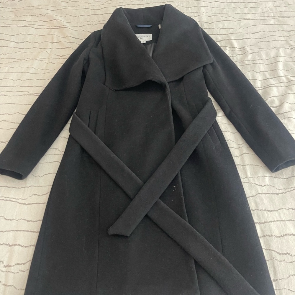 Stylish Black Coat with Belt